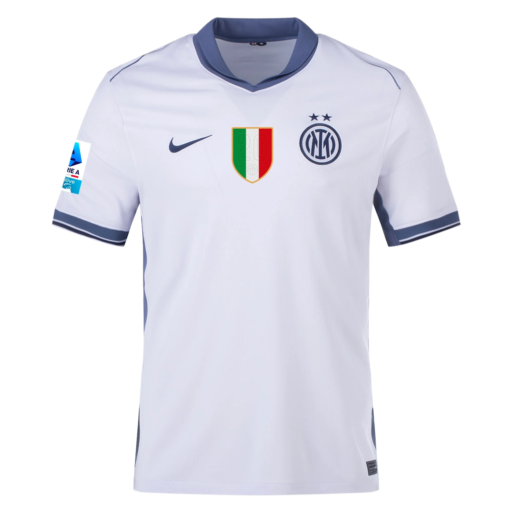 Nike Inter Milan Benjamin Pavard Away Jersey w/ Serie A + Scudetto Patch 24/25 (Summit White/Iris Whisper)