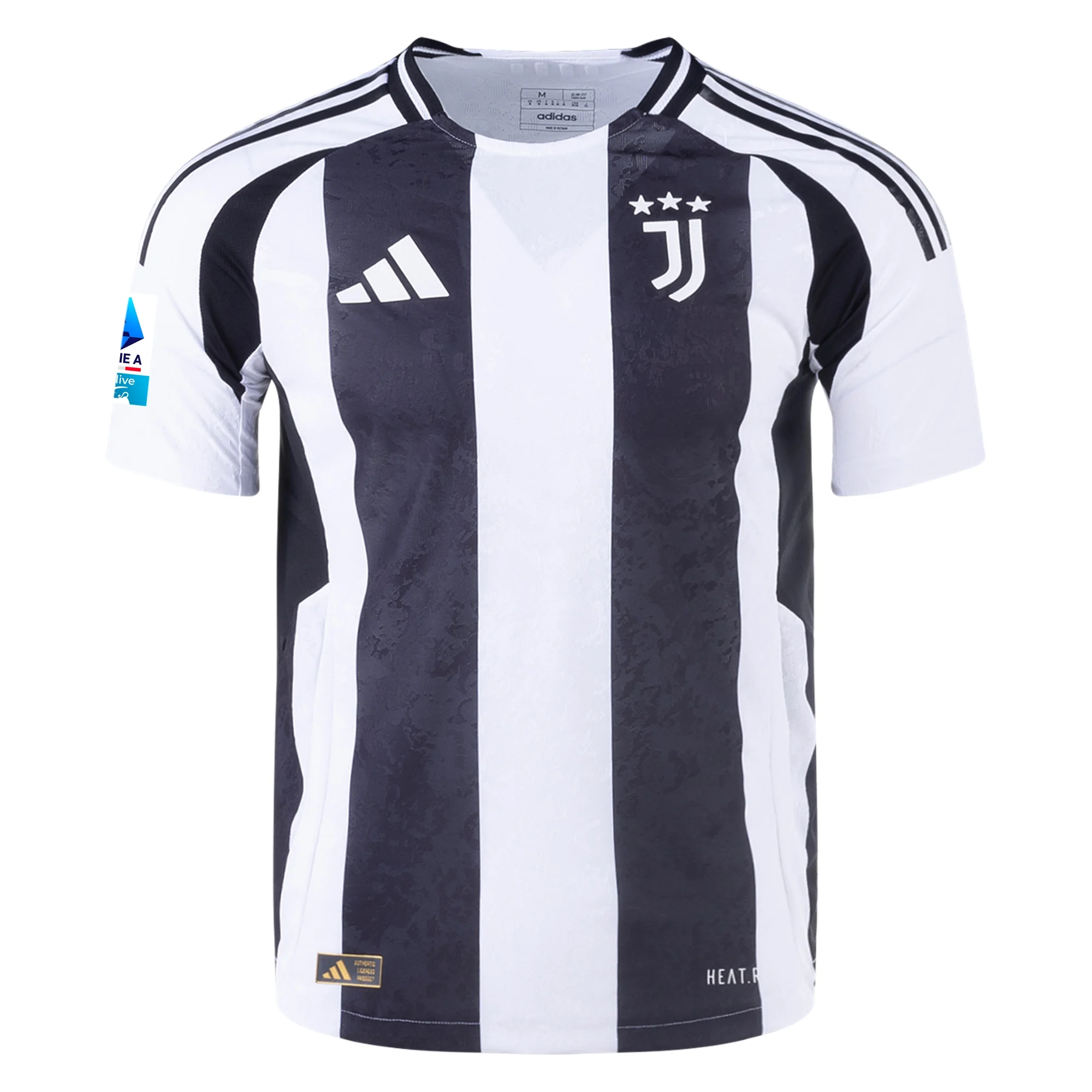 adidas Juventus Authentic Dušan Vlahović Home Jersey w/ Serie A Patch 24/25 (White/Black)