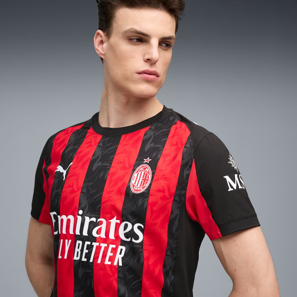 Puma Luka Modric Men's AC Milan Authentic Home Jersey 25/26 w/ Seria A Patch (Red/Black)