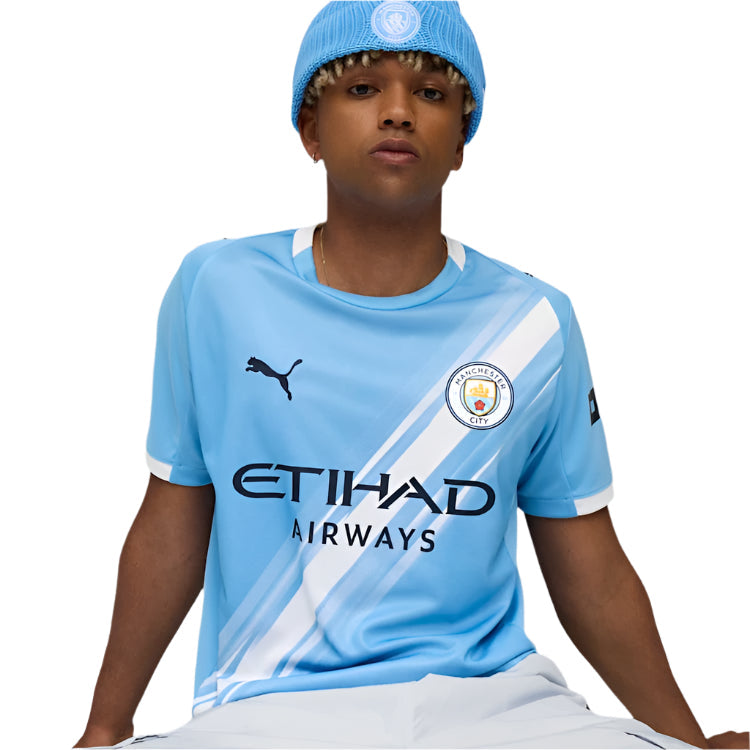 Puma Kevin De Bruyne Manchester City Home Jersey 25/26 w/ EPL + Sponsor Patch (Team Light Blue/Puma White)