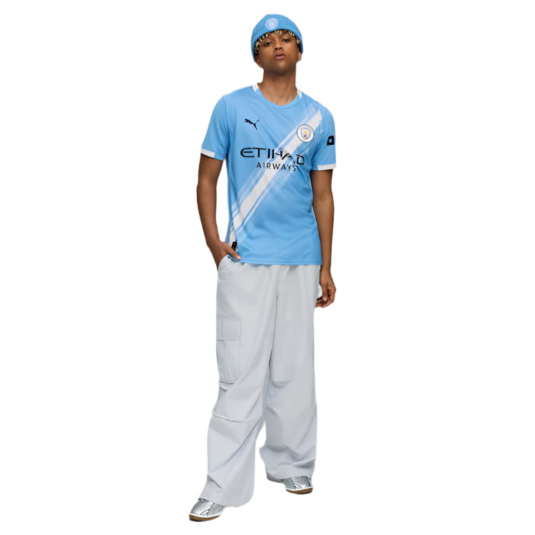 Puma Bernardo Silva Manchester City Home Jersey 25/26 w/ EPL + Sponsor Patch (Team Light Blue/Puma White)