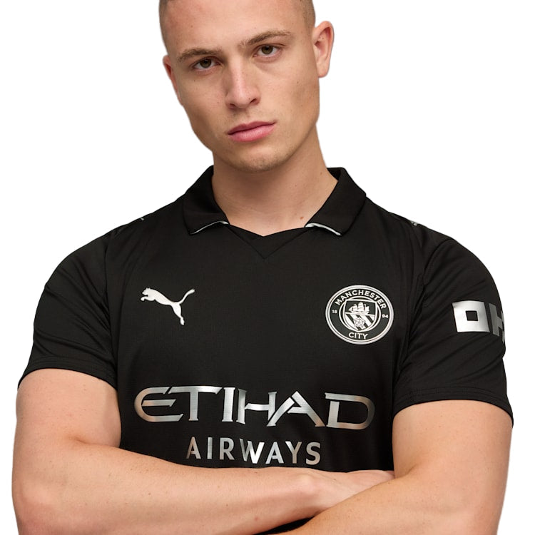 Puma Bobb Men's Manchester City Away Jersey 25/26 w/ NRFR + EPL Patches (Puma Black)