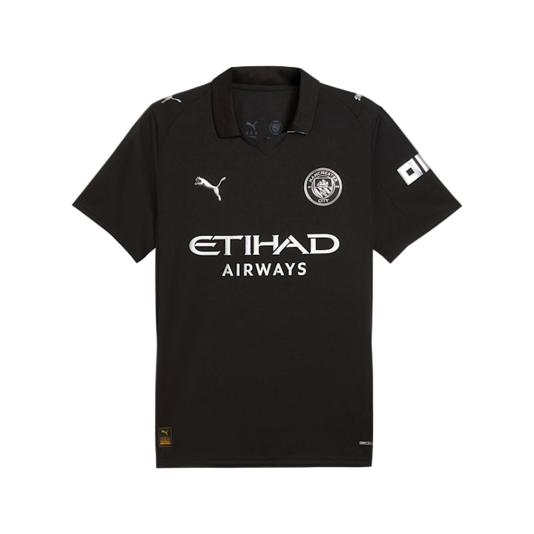 Puma Foden Men's Manchester City Away Jersey 25/26 w/ NRFR + EPL Patches (Puma Black)
