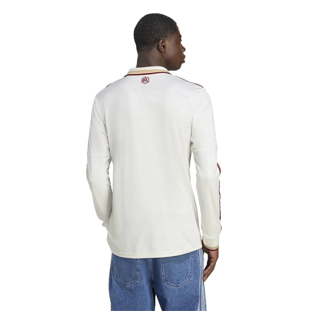adidas Arsenal Mikel Merino Third Long Sleeve Jersey w/ EPL + No Room For Racism 25/26 (White/Burgundy)