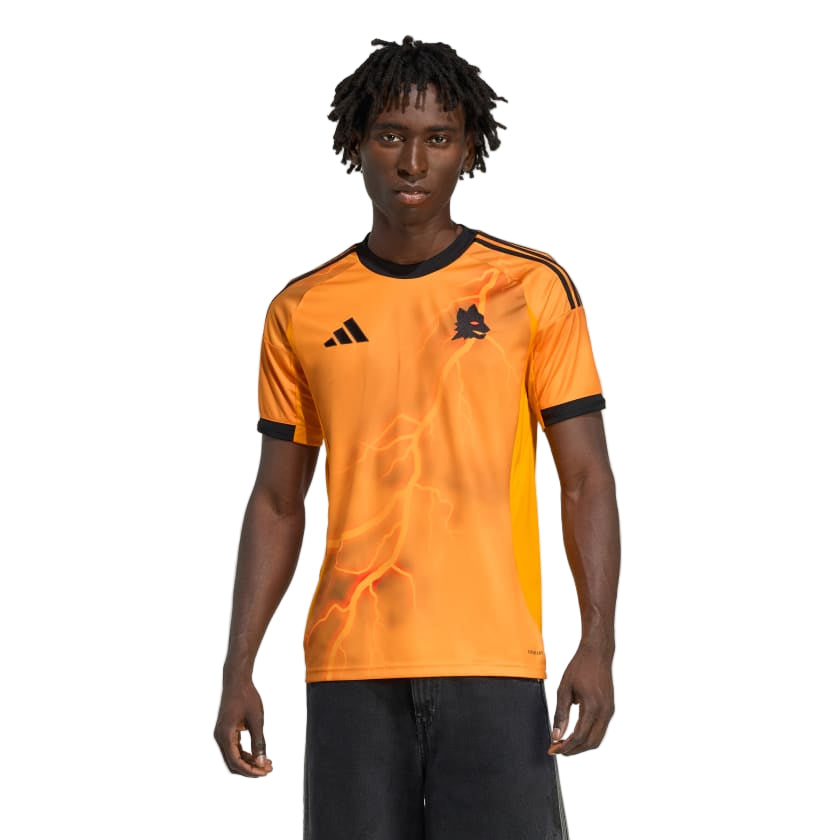 adidas Roma Mehmet Zeki Çelik Away Jersey w/ Serie A Patch 25/26 (Orange/Black)