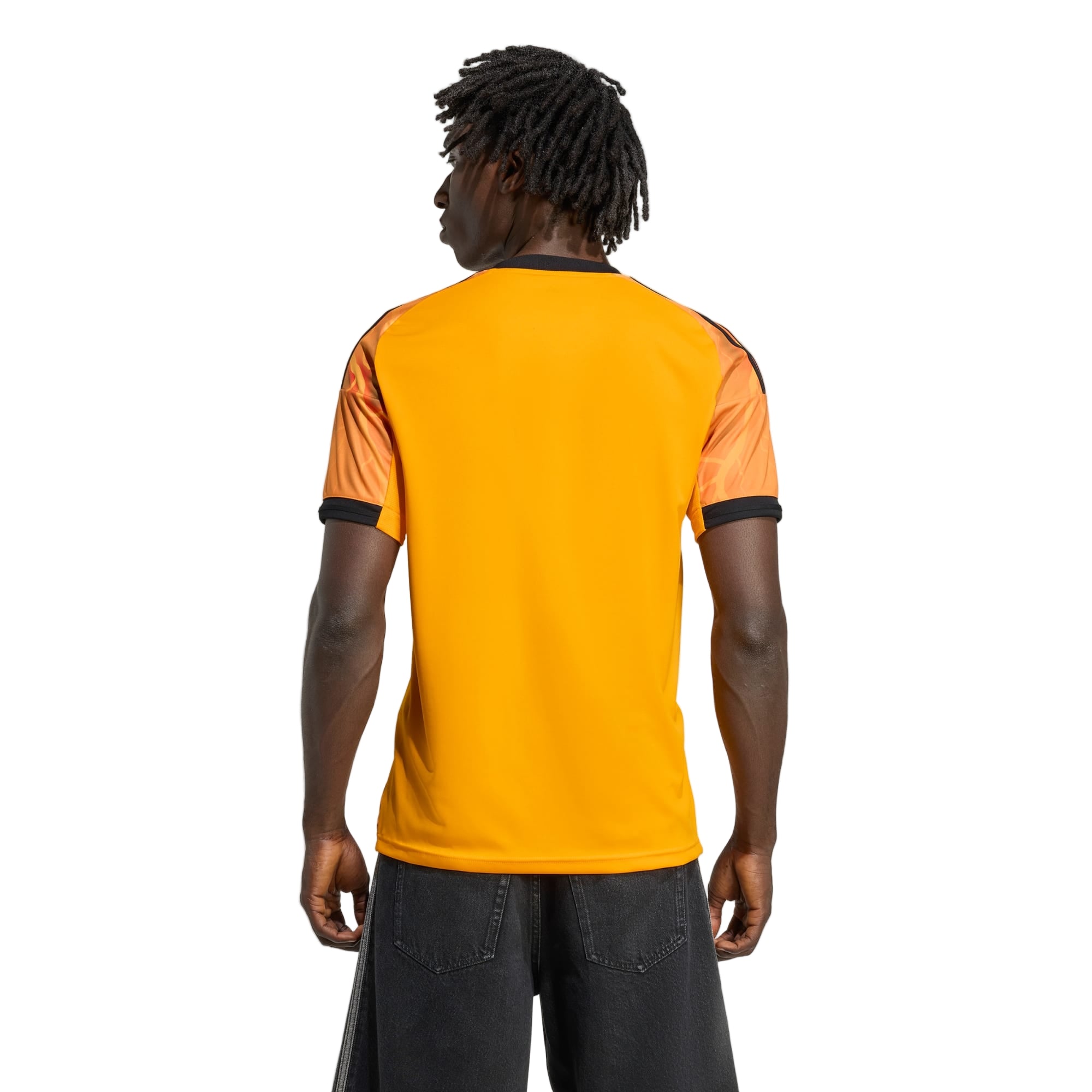 adidas Roma Wesley França Away Jersey w/ Europa League Patches 25/26 (Orange/Black)