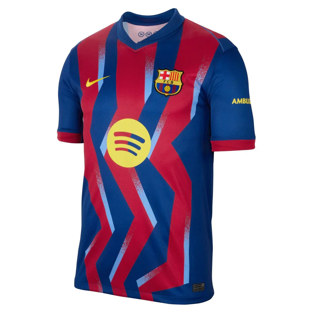 Nike Men's FC Barcelona M. Casado 4th Jersey 25/26 w/ La Liga Patches (Blue/Red/Yellow)