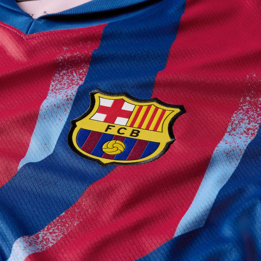 Nike Men's FC Barcelona Raphinha 4th Jersey 25/26 w/ La Liga Patches (Blue/Red/Yellow)