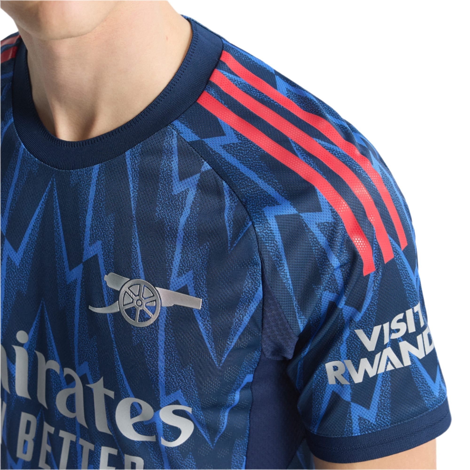 adidas Arsenal Authentic Declan Rice Away Jersey w/ EPL + No Room For Racism 25/26 (Indigo/Silver)