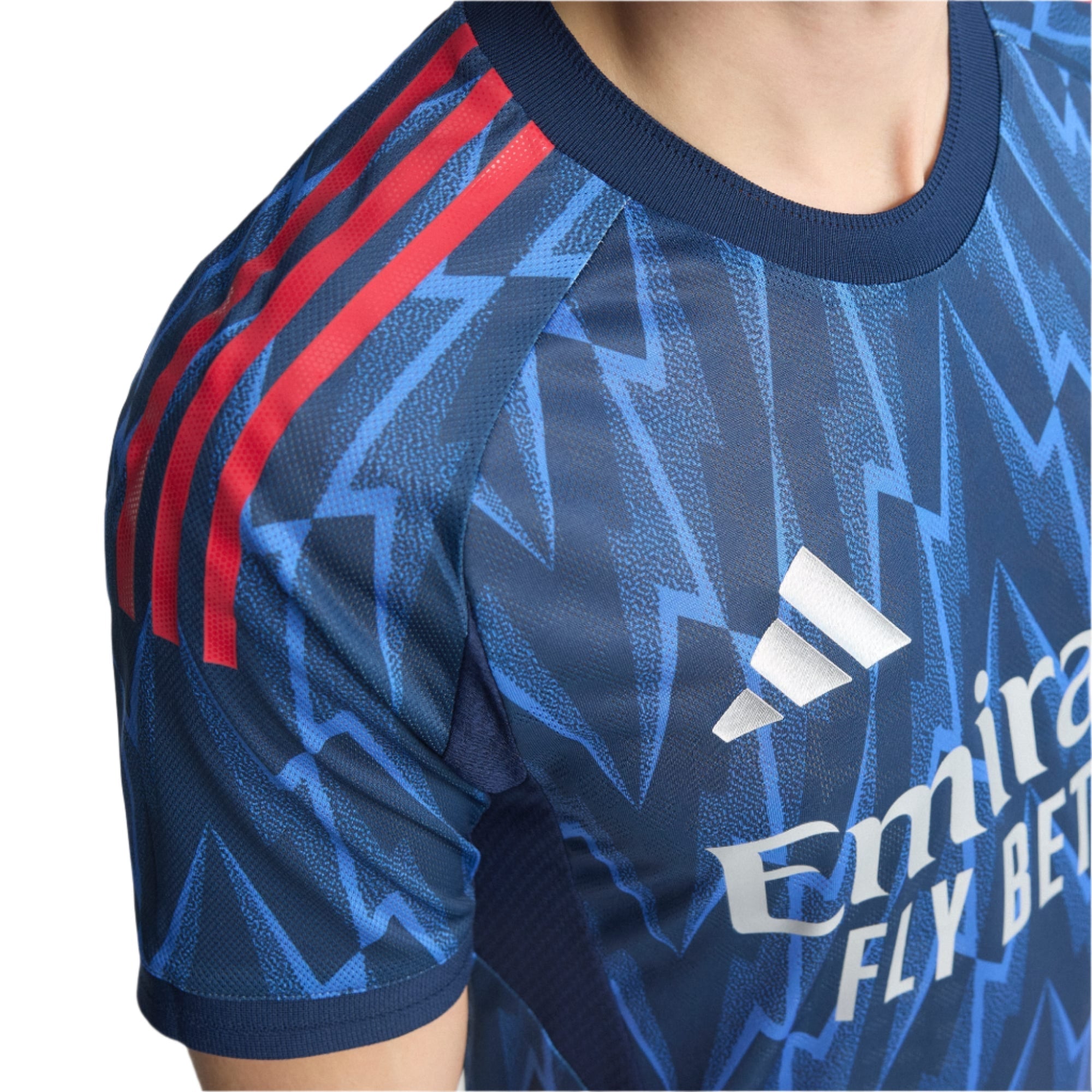 adidas Arsenal Authentic William Saliba Away Jersey w/ EPL + No Room For Racism 25/26 (Indigo/Silver)