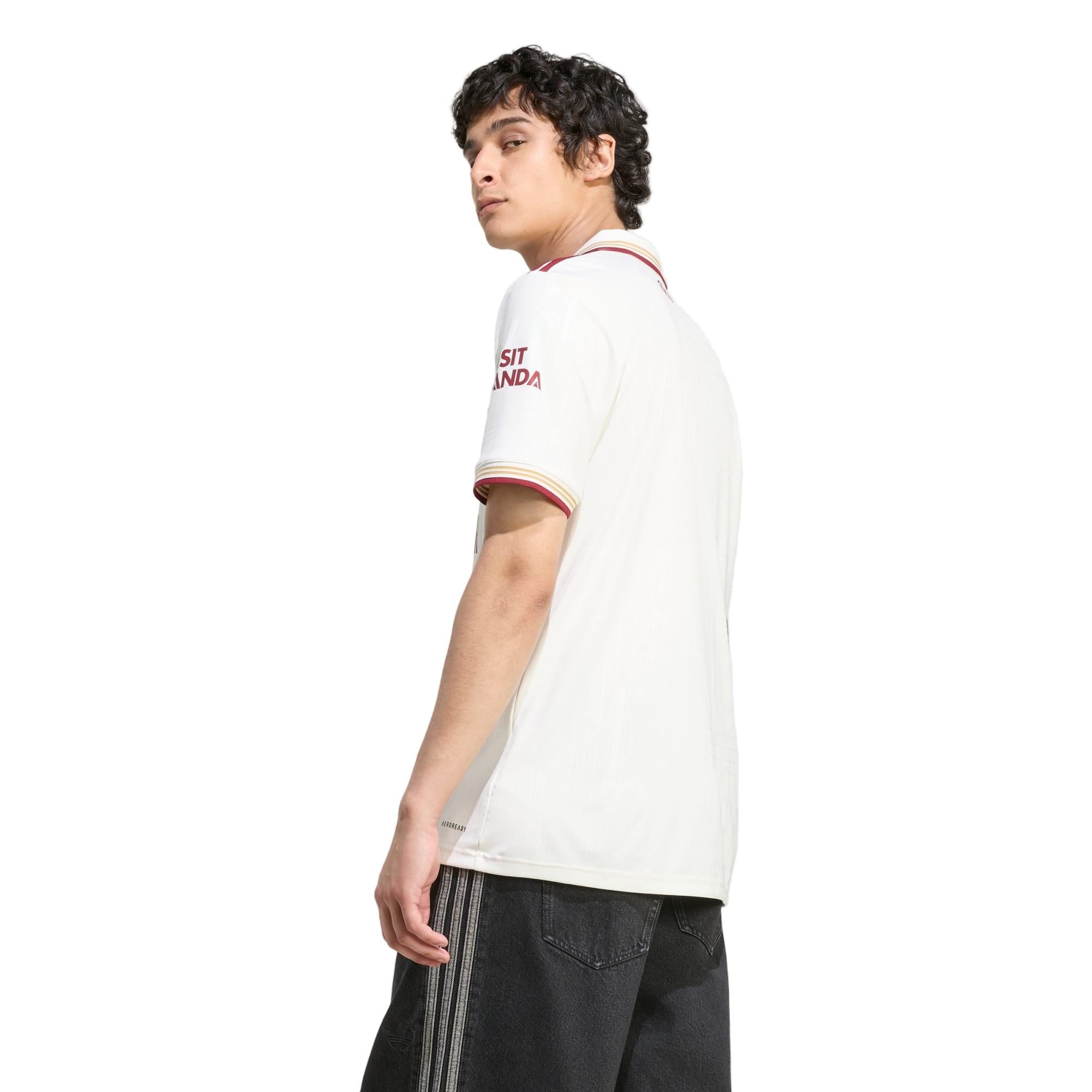 adidas Trossard Men's Arsenal FC Third Jersey 25/26 w/ NRFR + EPL Patches (White/Burgundy)