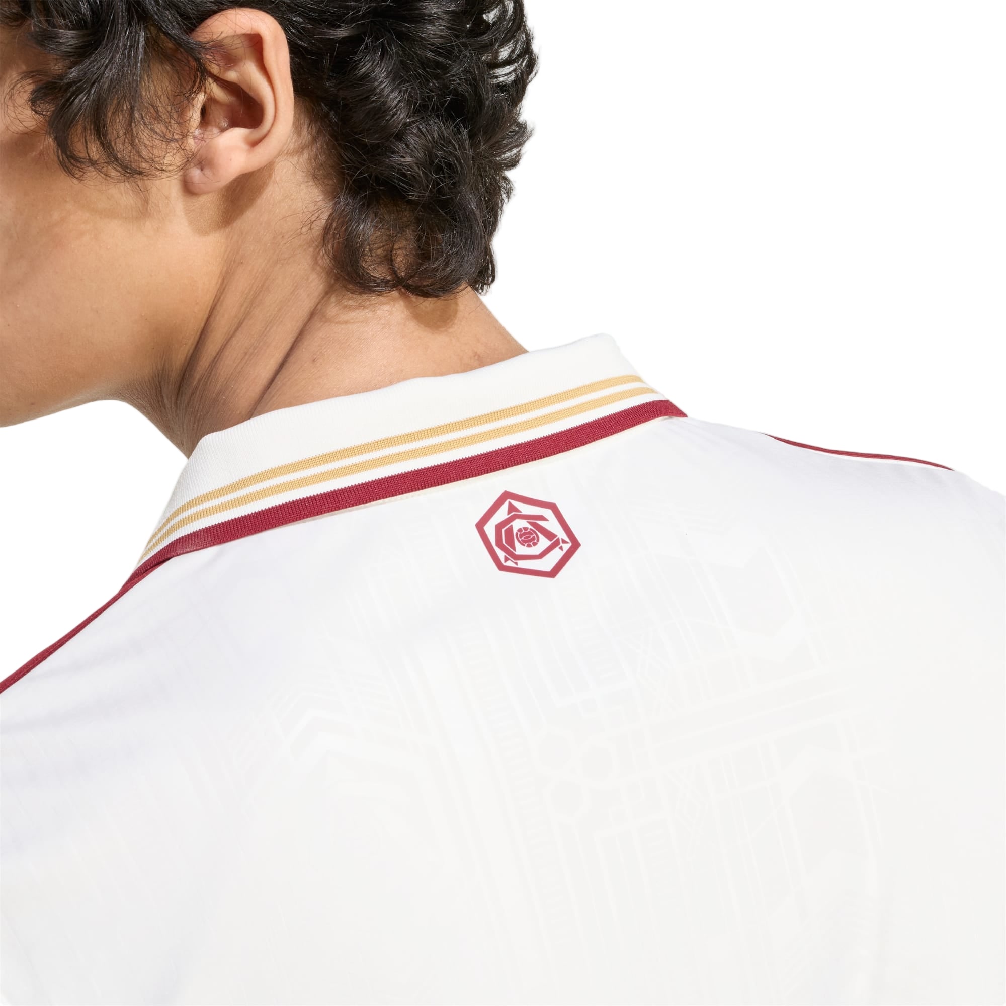 adidas Madueke Men's Arsenal FC Third Jersey 25/26 w/ NRFR + EPL Patches (White/Burgundy)