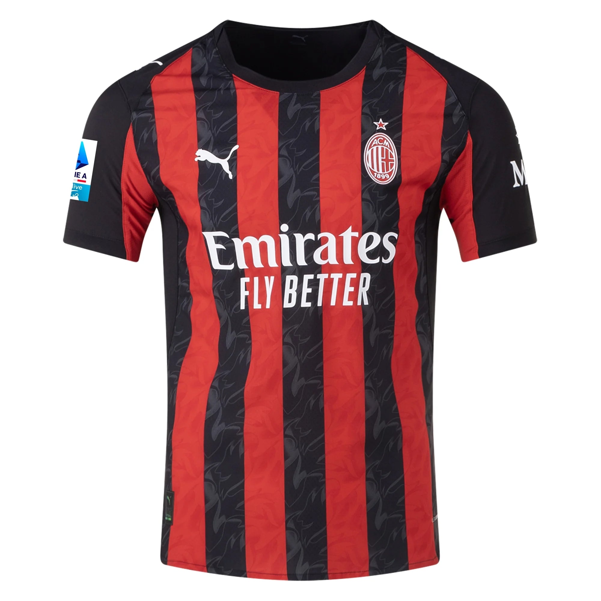 Puma Loftus-Cheek Men's AC Milan Authentic Home Jersey 25/26 w/ Seria A Patch (Red/Black)