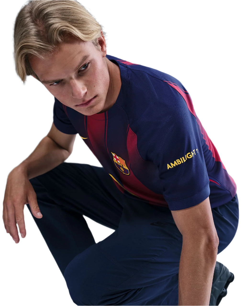 Nike R. Araujo FC Barcelona Home Jersey 25/26 w/ Champions League Patches (Deep Royal Blue/Midwest Gold)