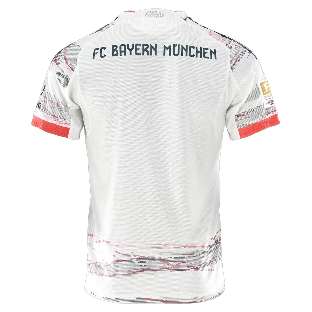adidas Stanisic Authentic Away Jersey 25/26 w/ Sponsor + Meister Bundesliga Patch (White/Red]