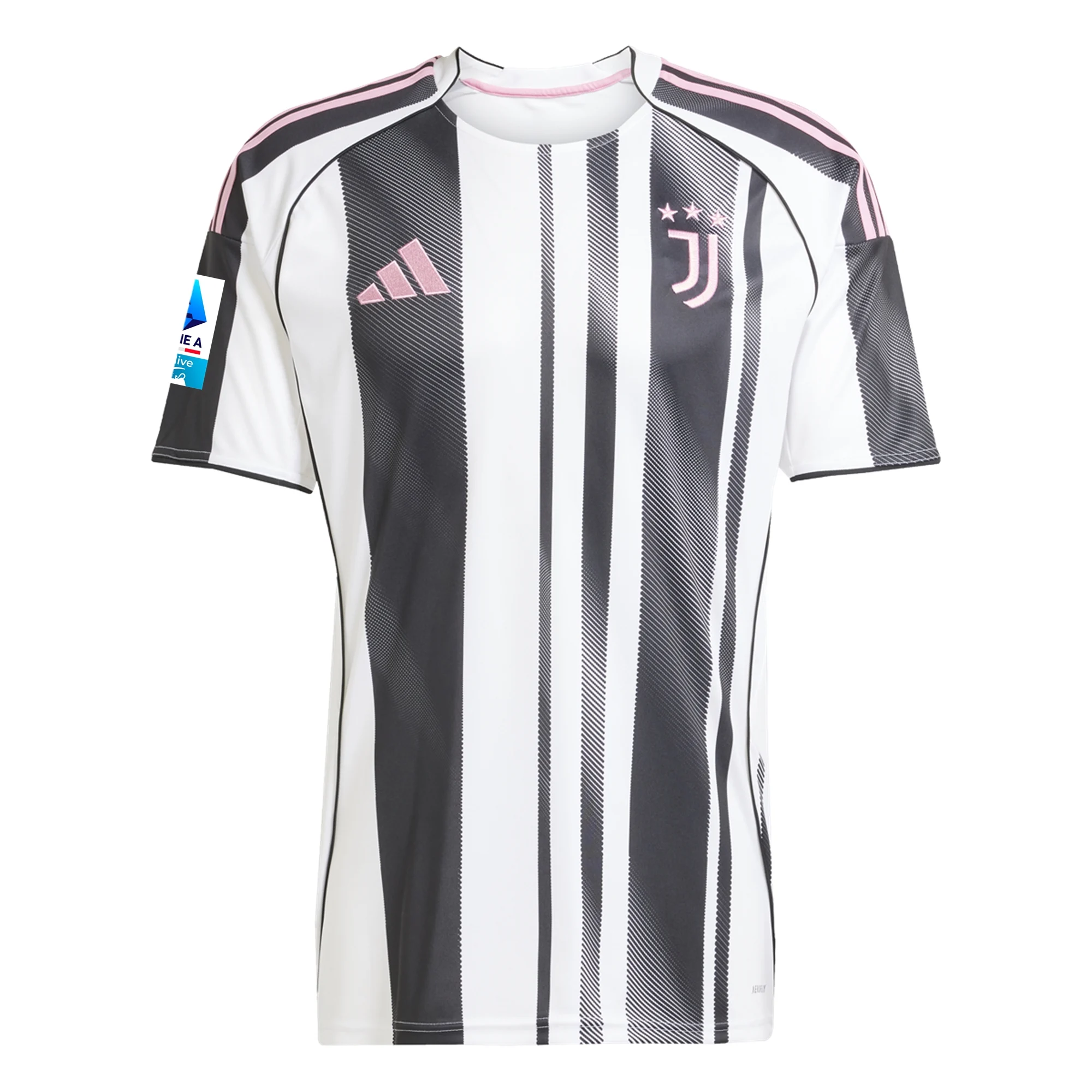 adidas Men's Juventus Rouhi Home Jersey w/ Serie A Patch 25/26 (White/Black/Pink)