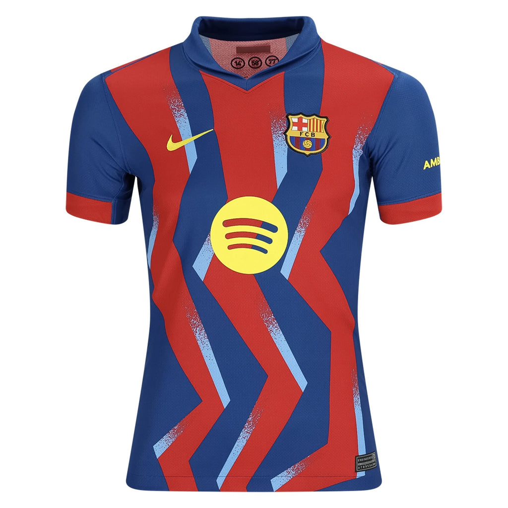 Nike Youth Gavi FC Barcelona 4th Soccer Jersey 25/26 (Gym Blue/Salsa Red)