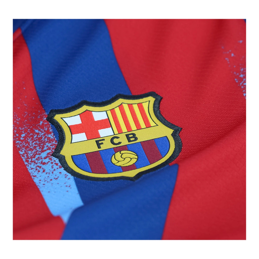 Nike Youth M. Casado FC Barcelona 4th Soccer Jersey 25/26 (Gym Blue/Salsa Red)