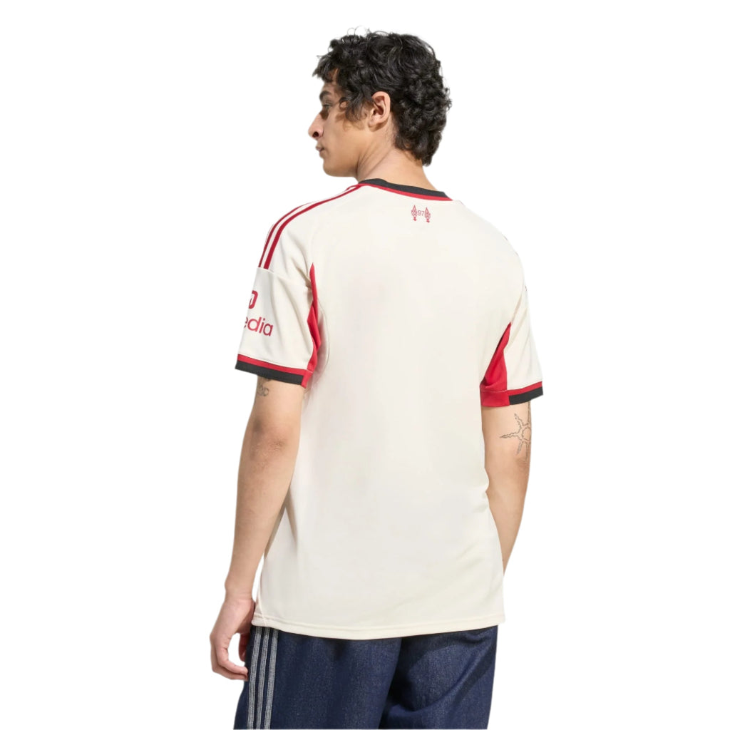 adidas Men's Liverpool Alexis Mac Allister Away Jersey w/ EPL Champions Patch 25/26 (Wonder White)