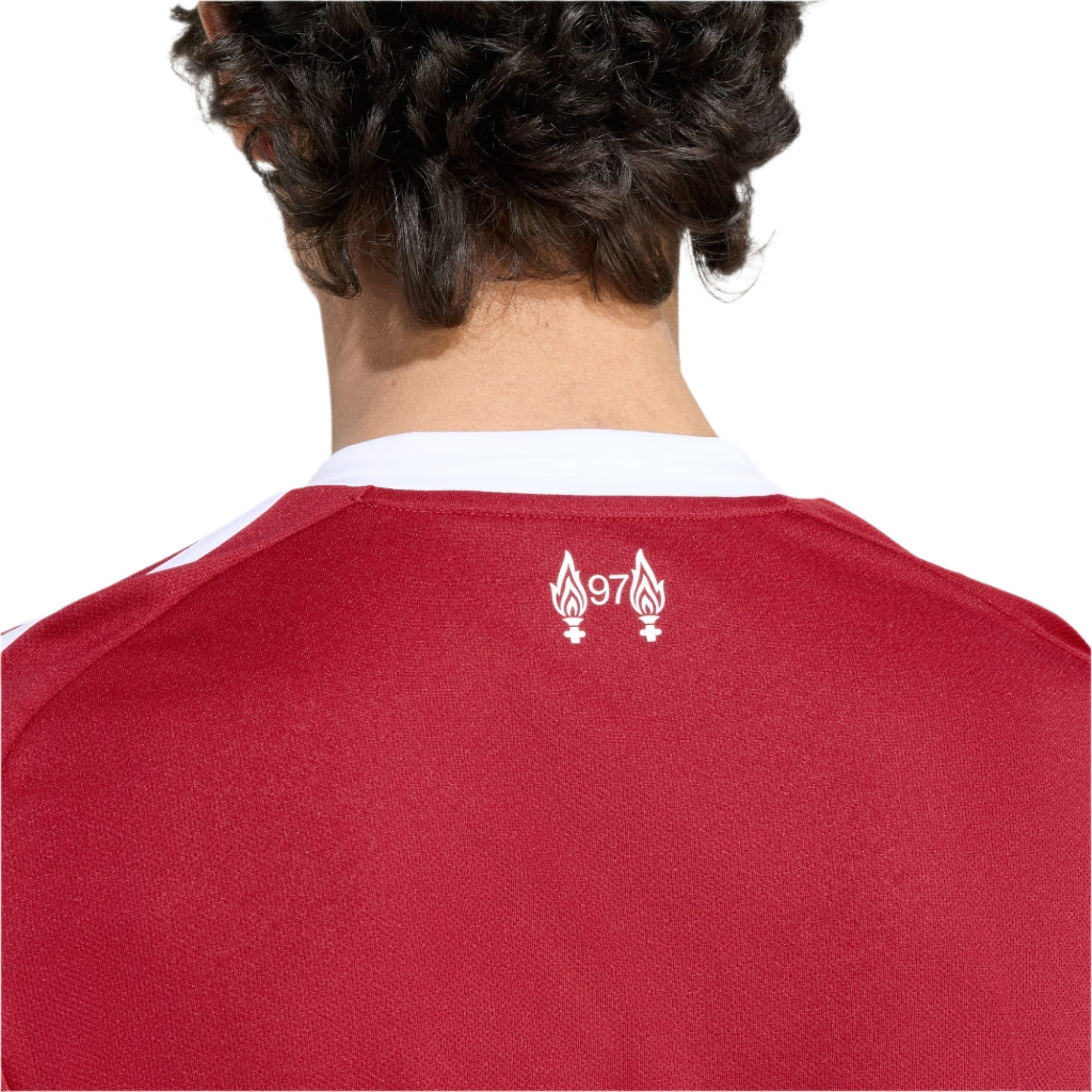 adidas Gakpo Men's Liverpool Home Jersey 25/26 w/ NRFR + EPL Champions Patch (Strawberry Red)