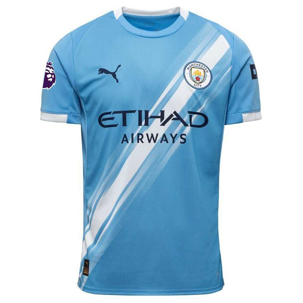 Puma Bernardo Silva Manchester City Home Jersey 25/26 w/ EPL + Sponsor Patch (Team Light Blue/Puma White)