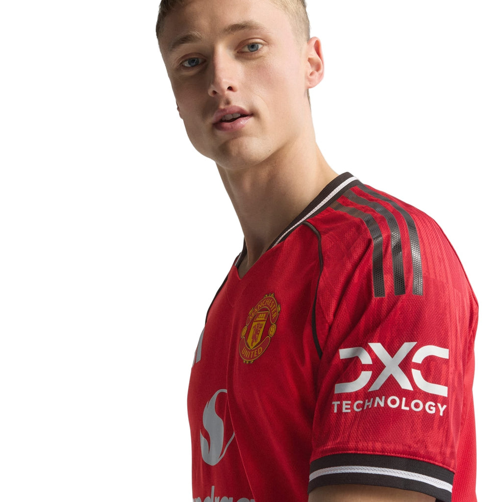 adidas Mbeumo Men's Manchester United Authentic Home Jersey 25/26 w/ NRFR + EPL Patch (Red)