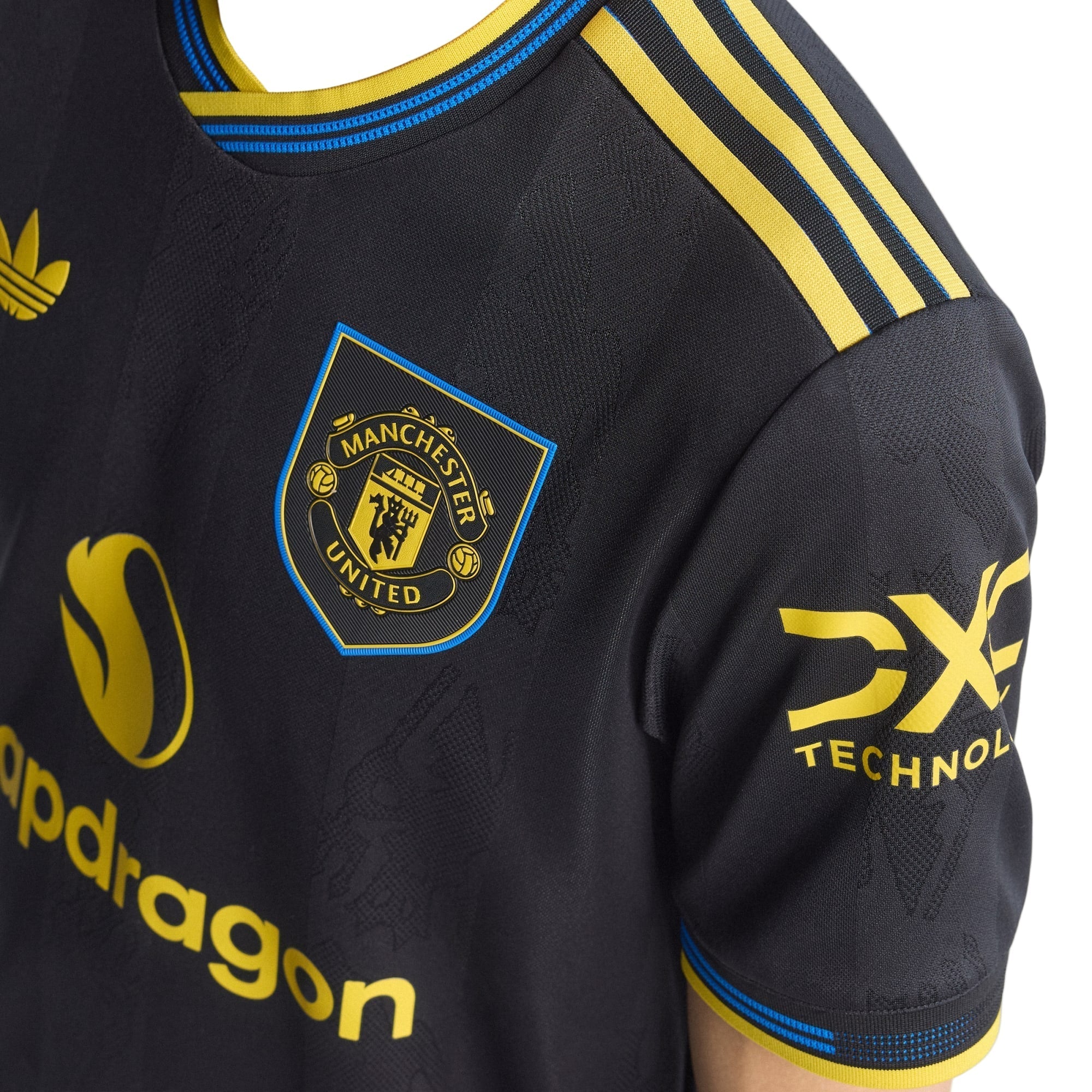 adidas Mbeumo Men's Manchester United Authentic Third Jersey 25/26 w/ NRFR + EPL Patches (Black)