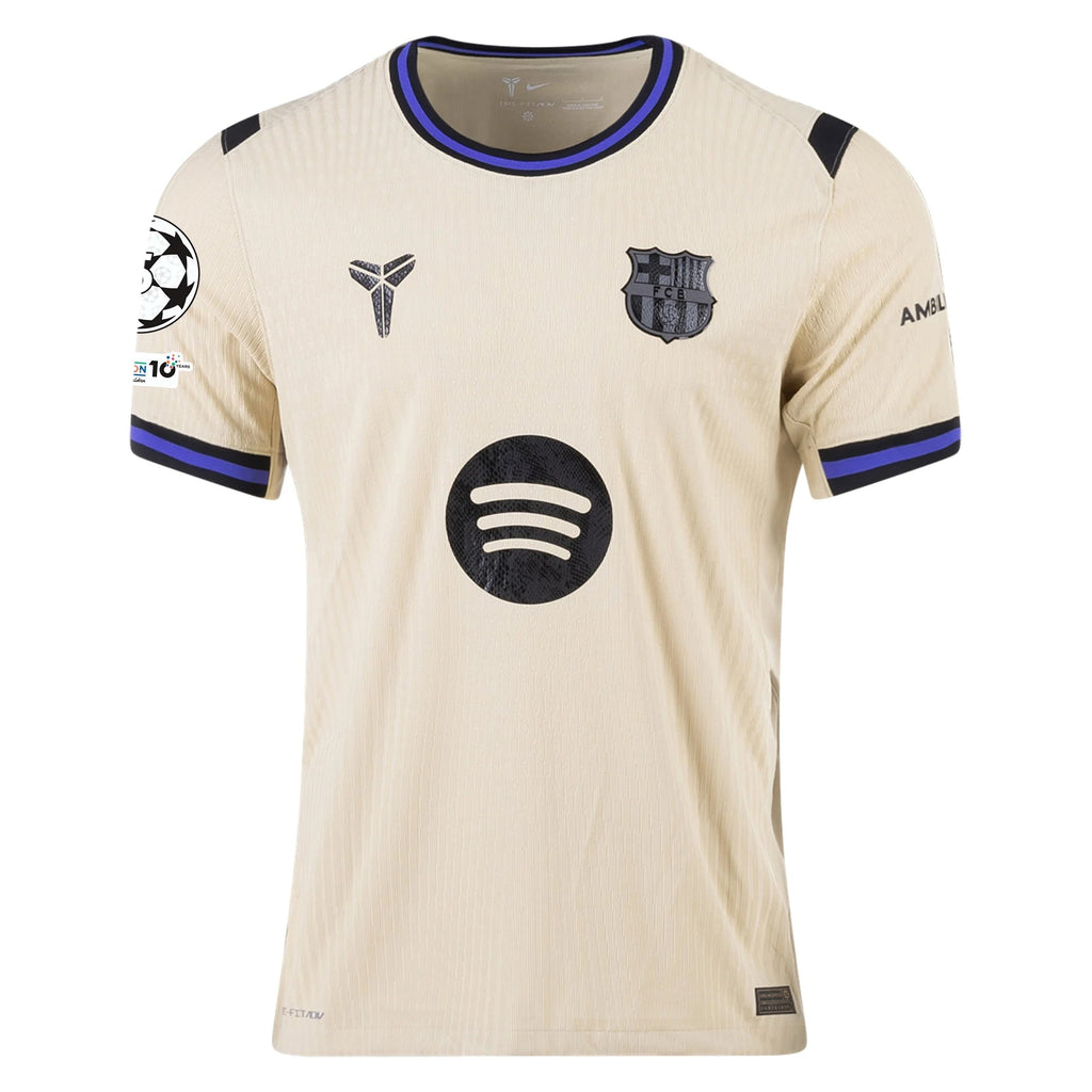 Nike Marcus Rashford Men's FC Barcelona Authentic Away Jersey w/ Champions League Patches (Team Gold/Persian Violet/Black)