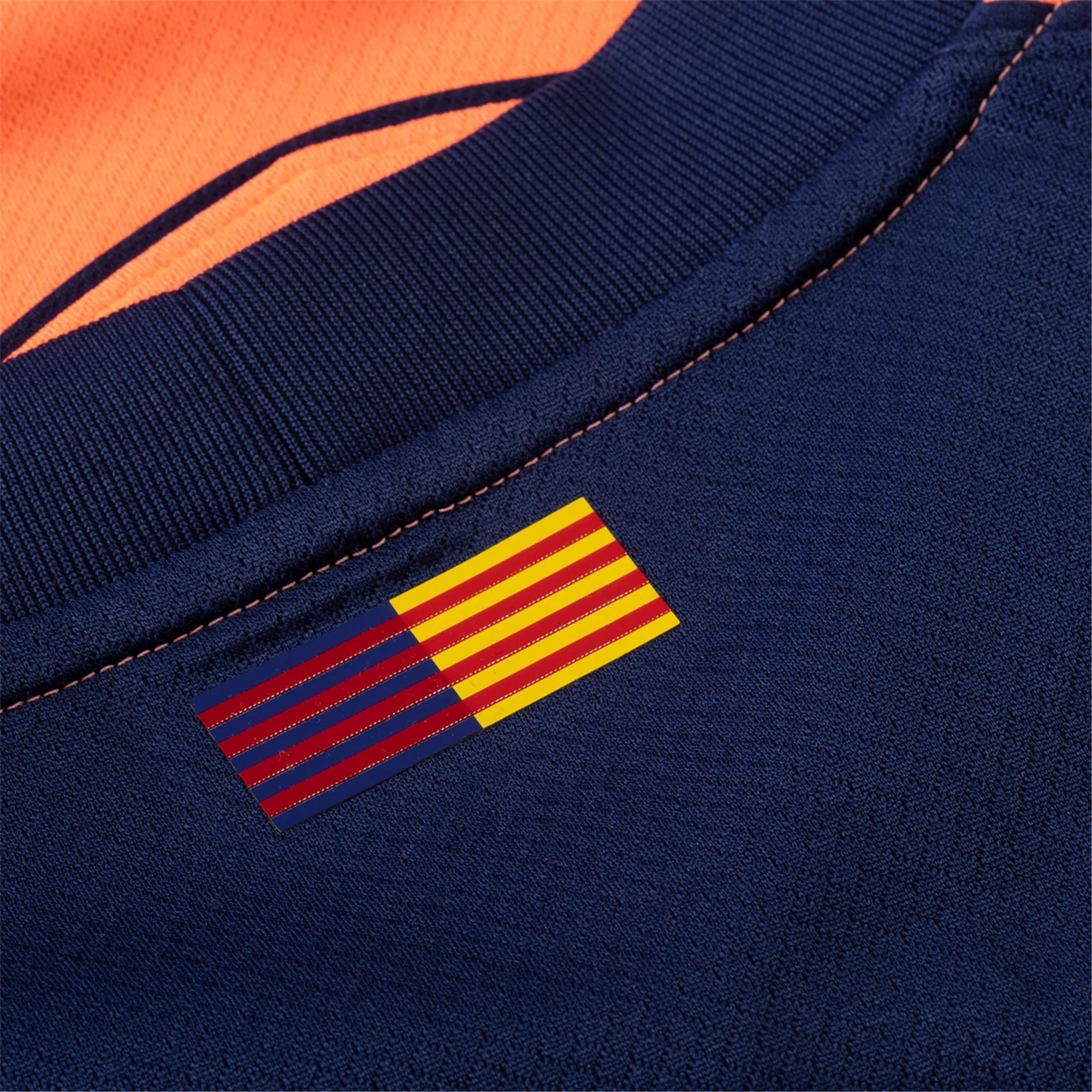 Nike Olmo Men's FC Barcelona T90 Third Jersey 25/26 w/ Champions League Patches (Mango/Navy)