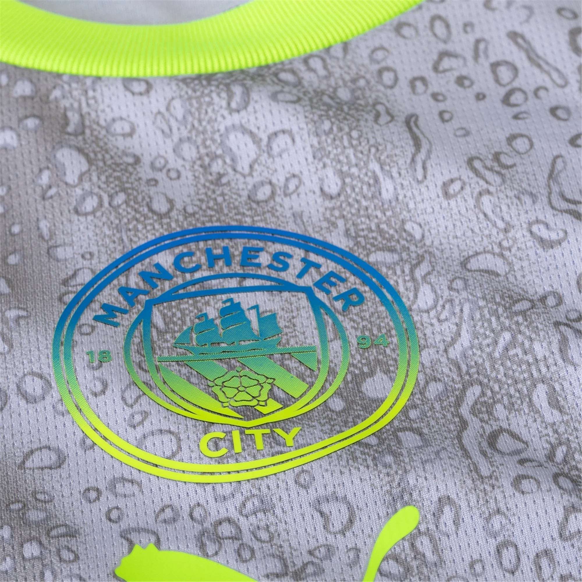 Puma Men's Manchester City Lewis Third Jersey w/ EPL + No Room For Racism Patches 25/26 (Cool Weather/Pro Green)