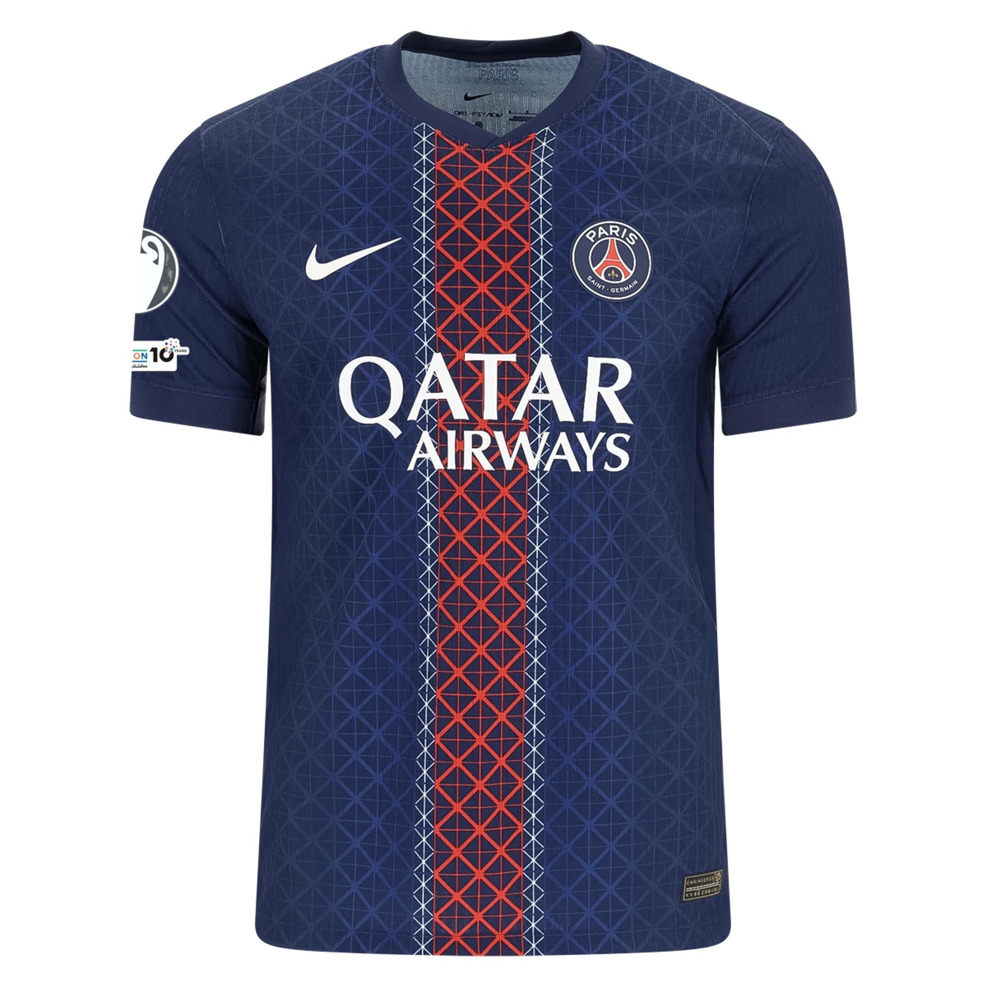 Nike Men's Doue Paris Saint-Germain Authentic Home Jersey 25/26 w/ Champions League Patches (Navy)