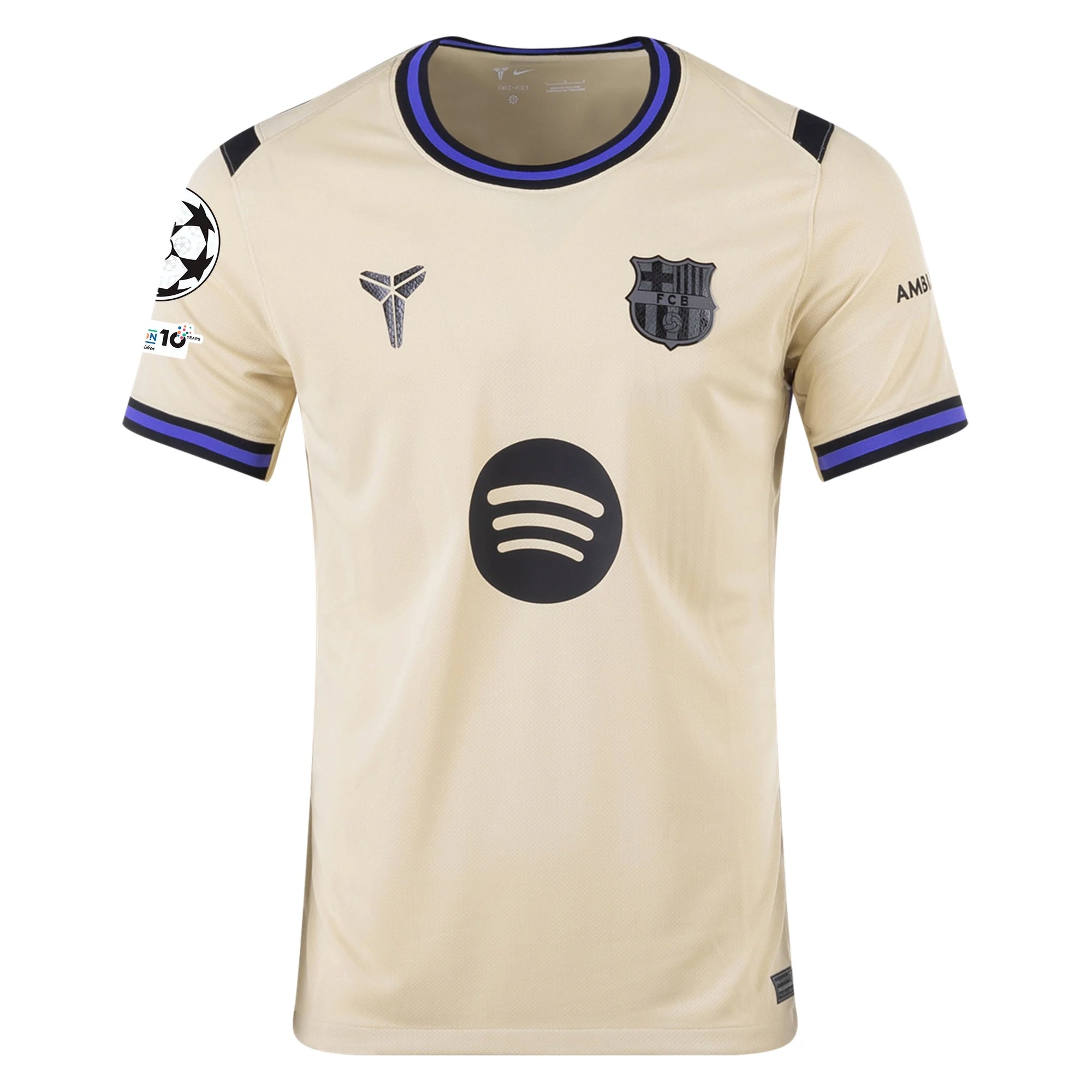 Nike Ronaldinho Men's FC Barcelona Away Jersey 25/26 w/ Champions League Patches (Team Gold/Persion Violet/Black)