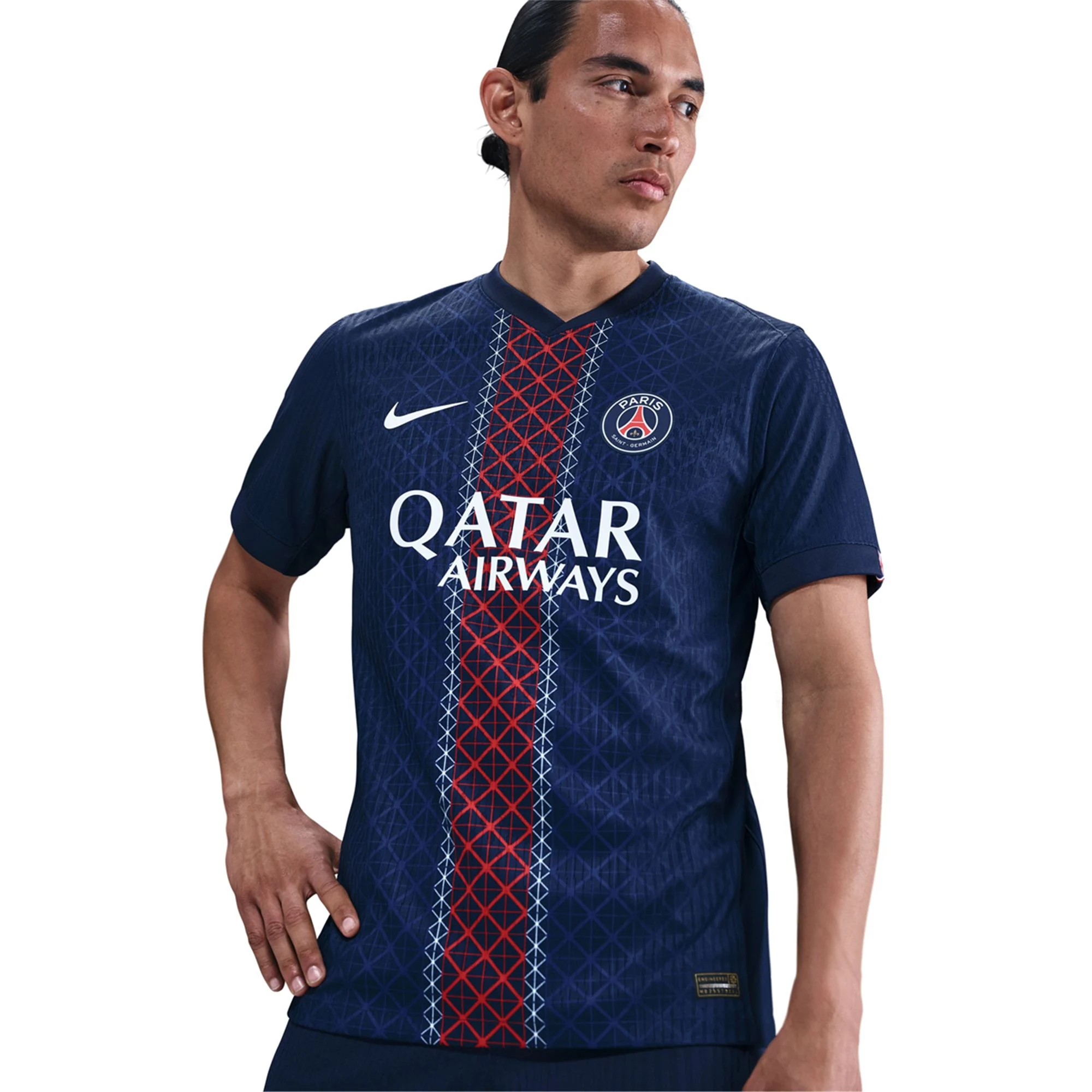 Nike Men's Mayulu Paris Saint-Germain Authentic Home Jersey 25/26 w/ Champions League Patches (Navy)