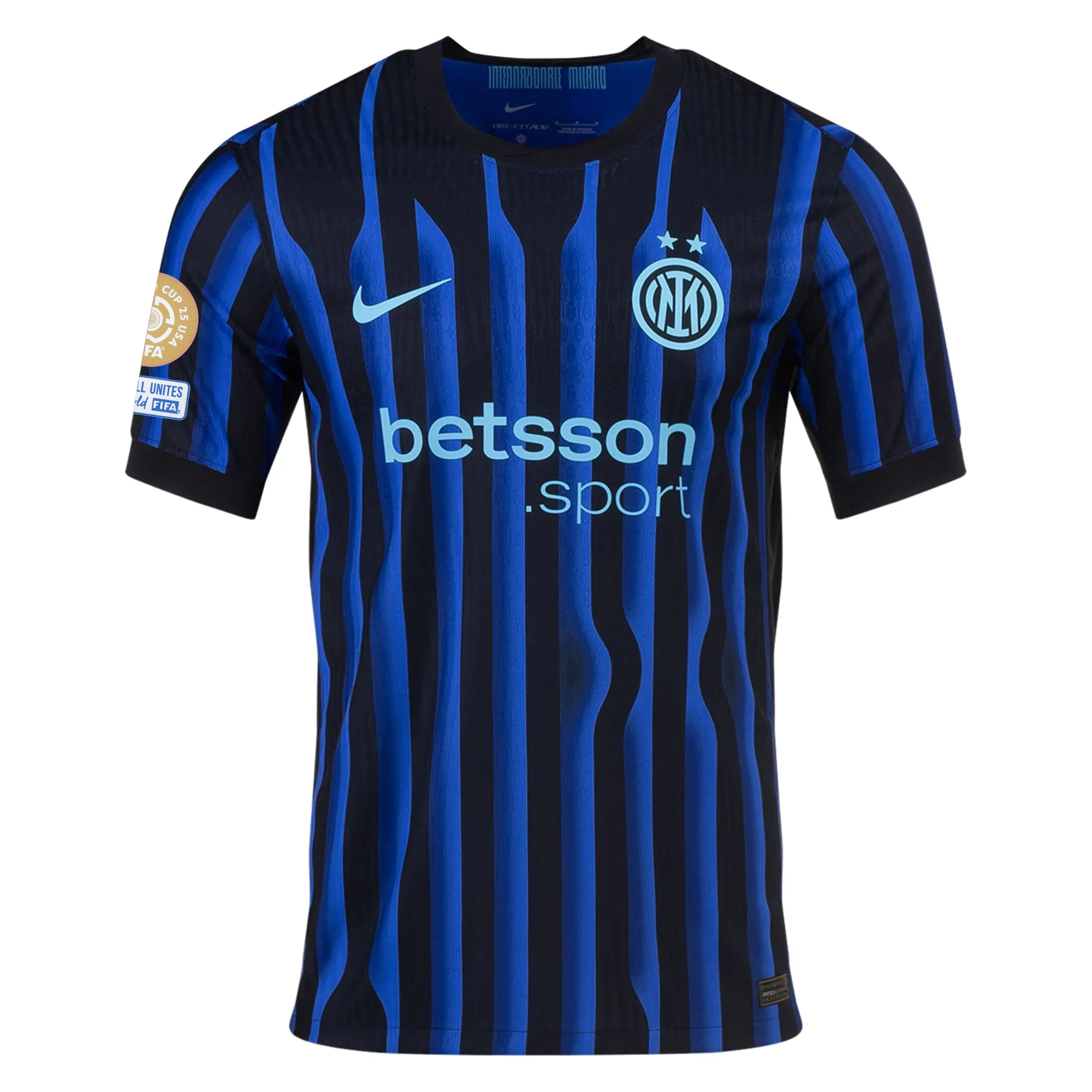 Nike Inter Milan Authentic Home Jersey w/ Club World Cup Patches 25/26 (Lyon Blue/Black/Chlorine Blue)