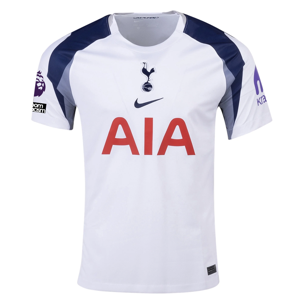 Nike Spence Tottenham Hotspurs Home Jersey w/ EPL + No Room For Racism Patch 25/26 (White/Iron/Binary Blue)