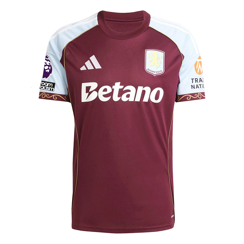 adidas Bogarde Men's Aston Villa Home Jersey 25/26 w/ NRFR + EPL Patches (Maroon/Blue)