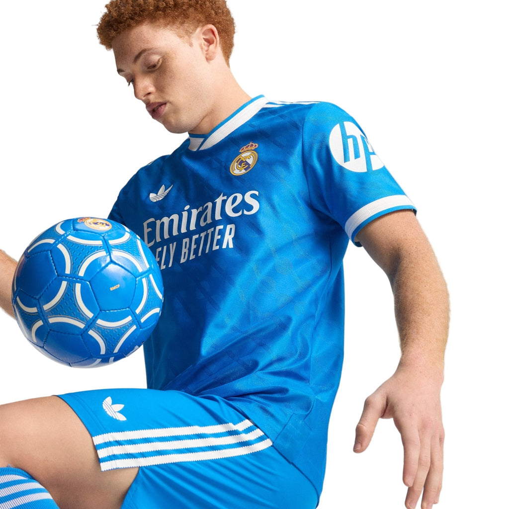 adidas Men's Bralim Real Madrid 25/26 Authentic Third Jersey w/ Champions League Patches (Blue)