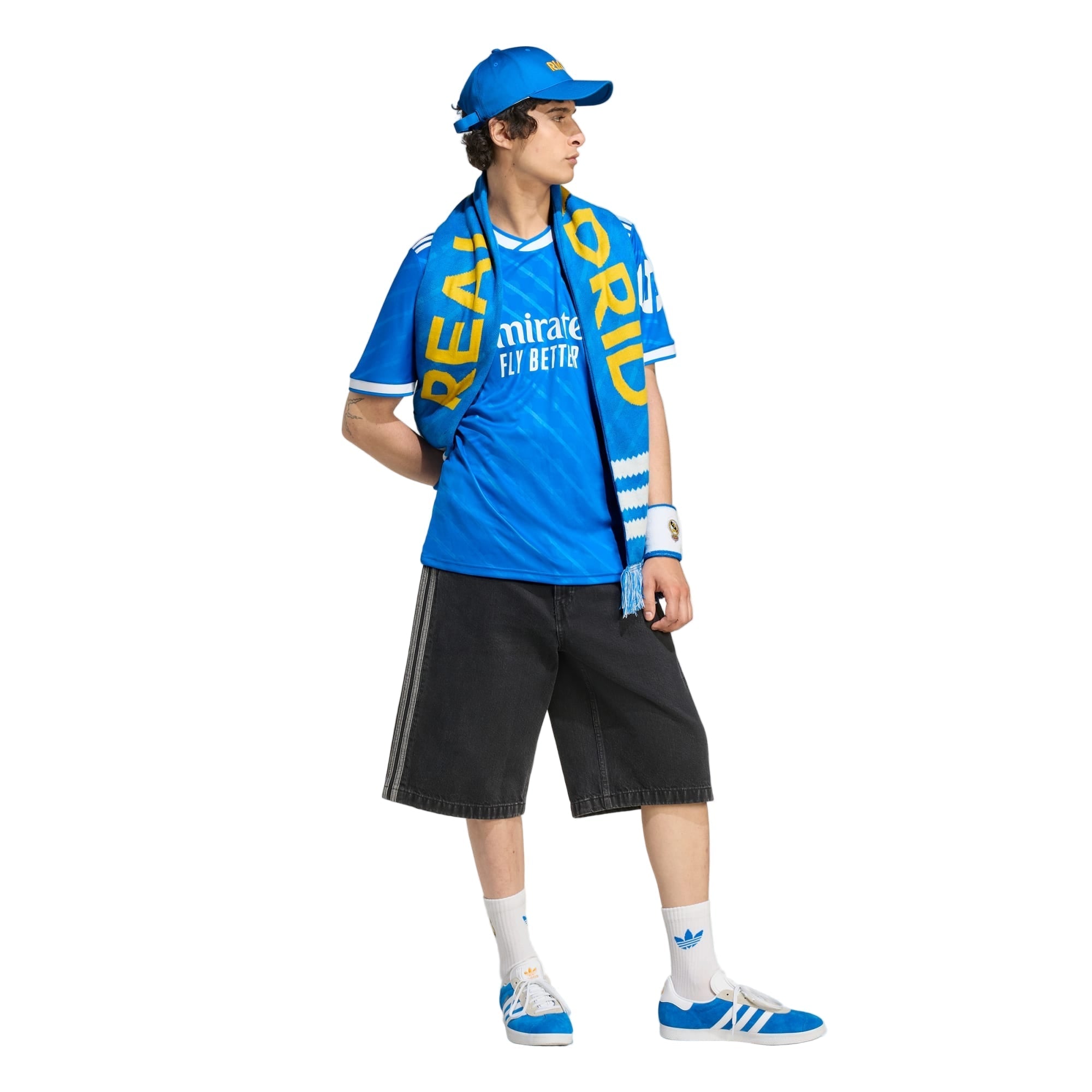 adidas Mastantuono Men's Real Madrid Third Jersey 25/26 w/ Champions League Patches (Blue/White)