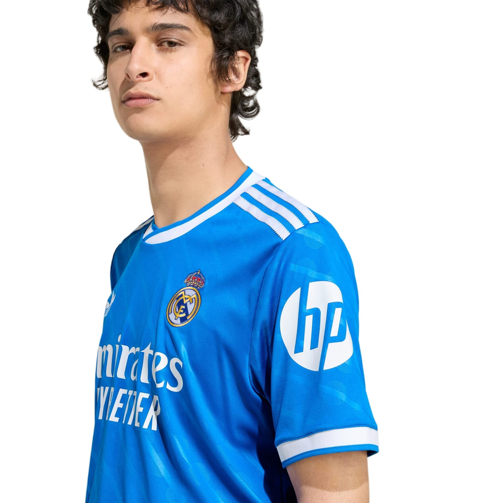 adidas Tchouameni Men's Real Madrid Third Jersey 25/26 w/ Champions League Patches (Blue/White)