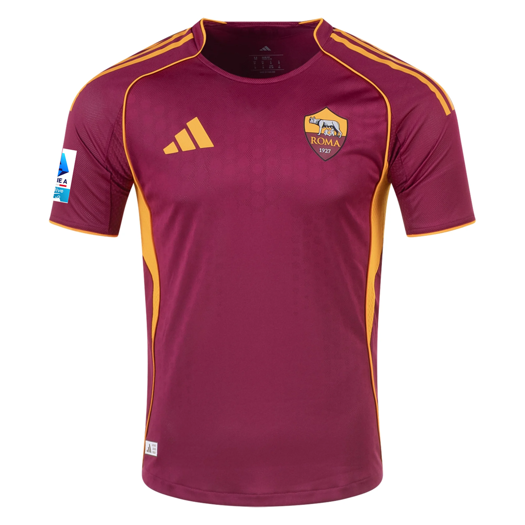 adidas Roma Authentic Lorenzo Pellegrini Home Jersey w/ Serie A Patch 25/26 (Burgundy)