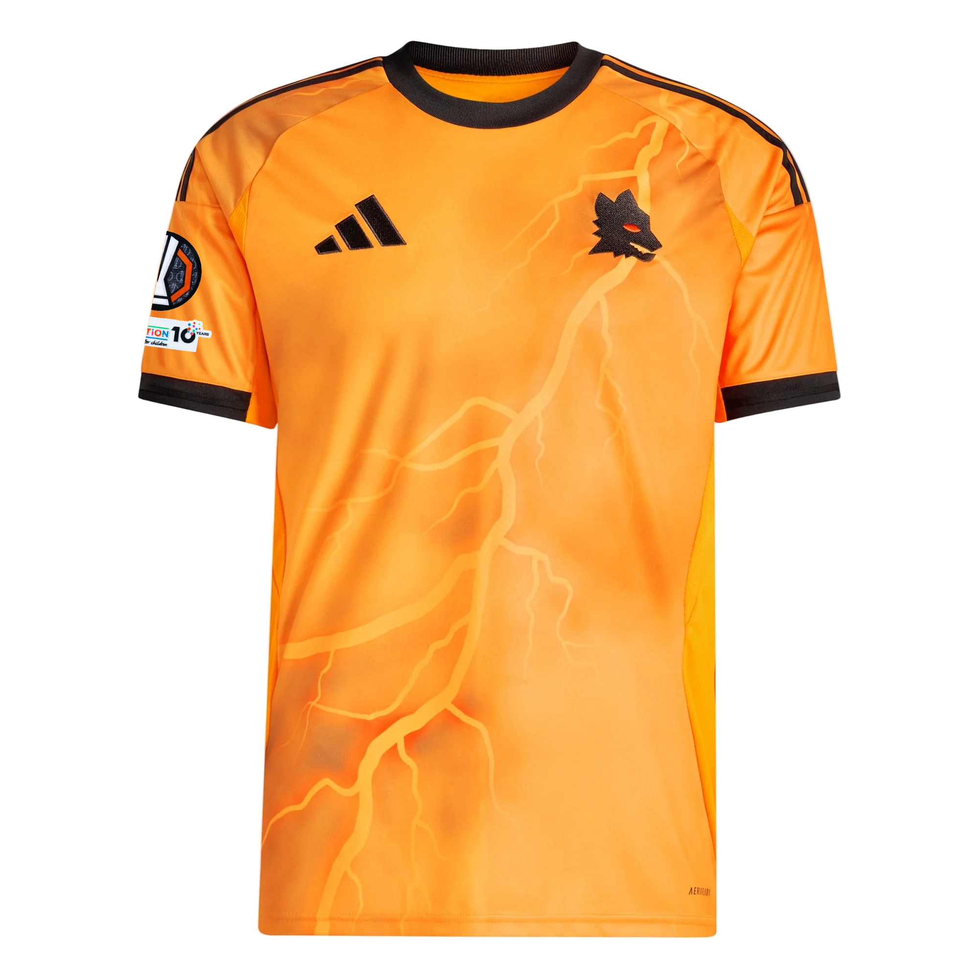 adidas Roma Niccolò Pisilli Away Jersey w/ Europa League Patches 25/26 (Orange/Black)