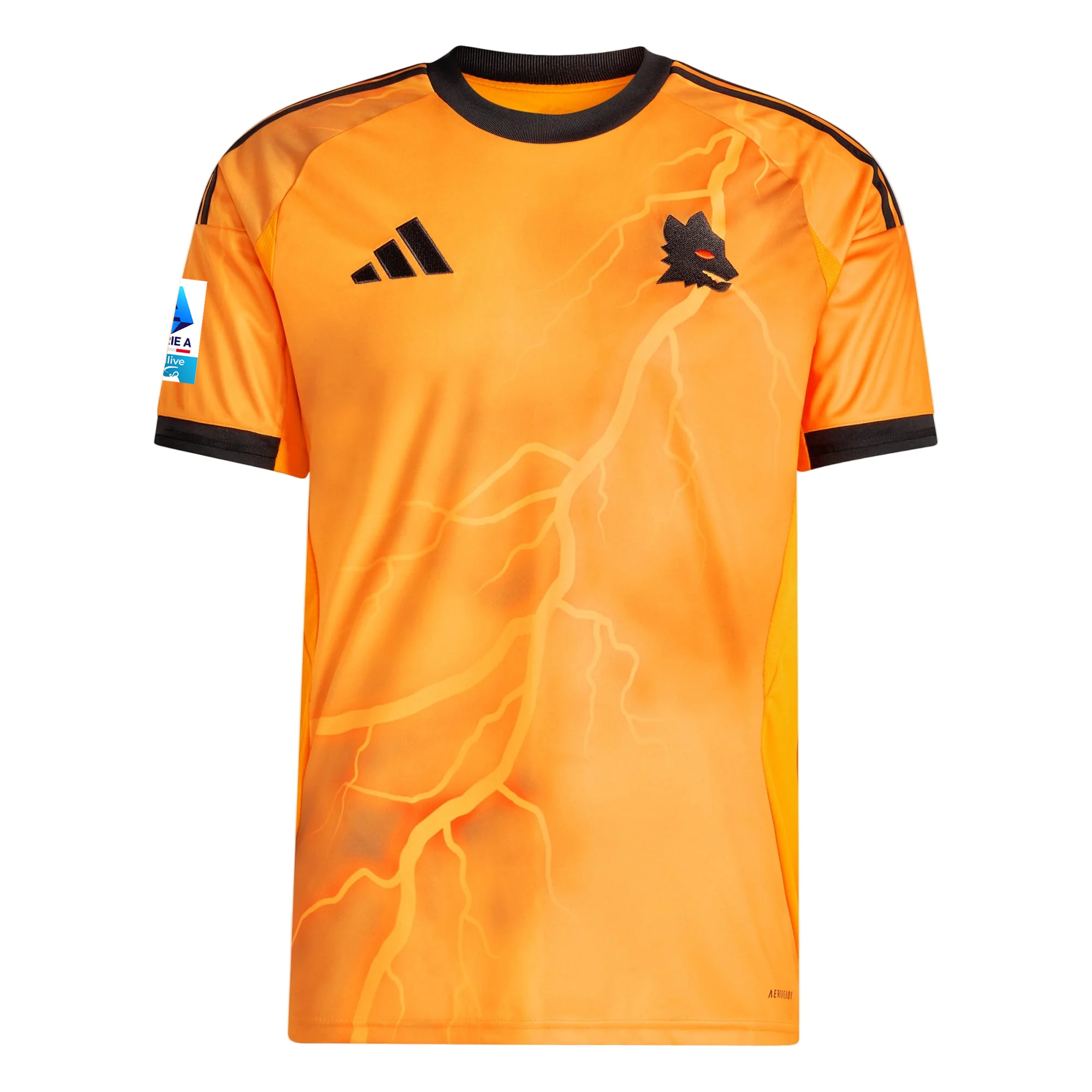 adidas Roma Mario Hermoso Away Jersey w/ Serie A Patch 25/26 (Orange/Black)
