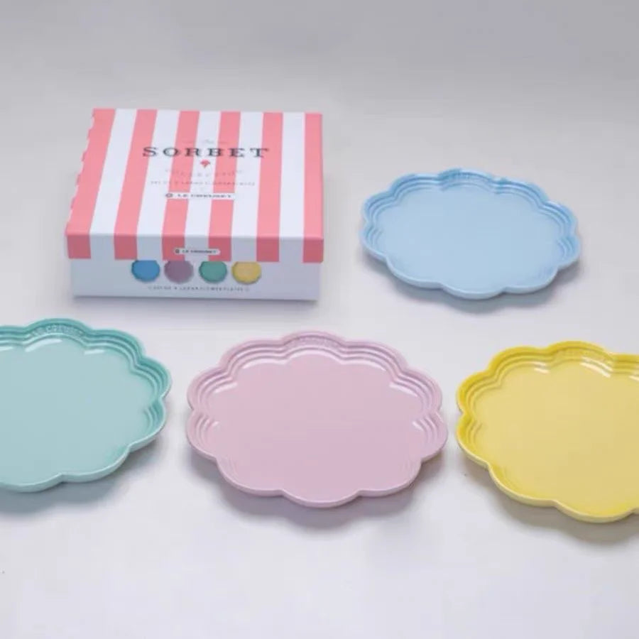 Le Creuset High End Steak Plate Multifunctional Cerc Di with Flower s French Sle Dinnerware Diwaer Se