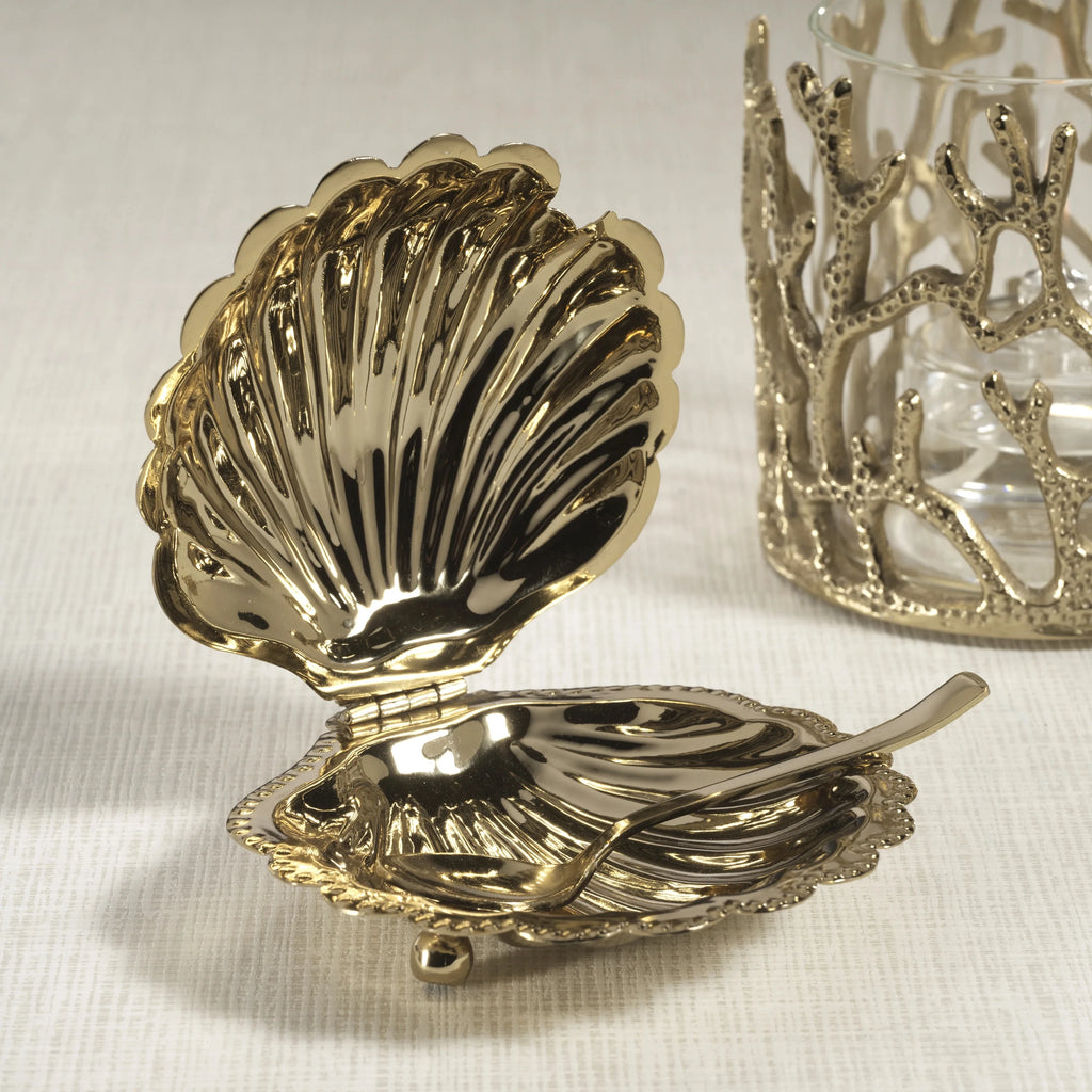 Luxury Sea Shell Stainless Steel Europea  shell fruit plate, home living room coffee table, snacks,