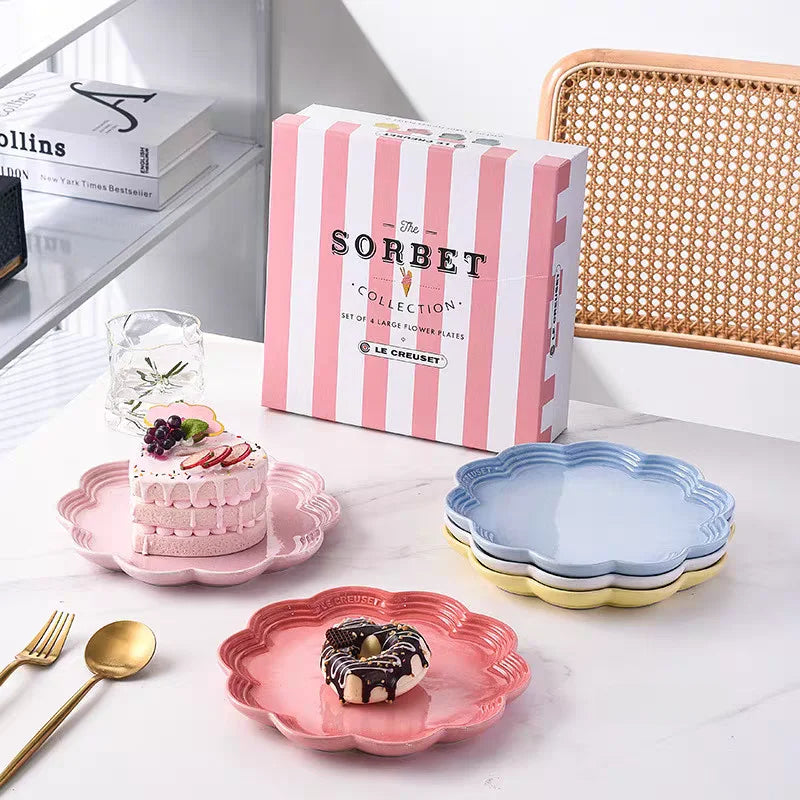 Le Creuset High End Steak Plate Multifunctional Cerc Di with Flower s French Sle Dinnerware Diwaer Se