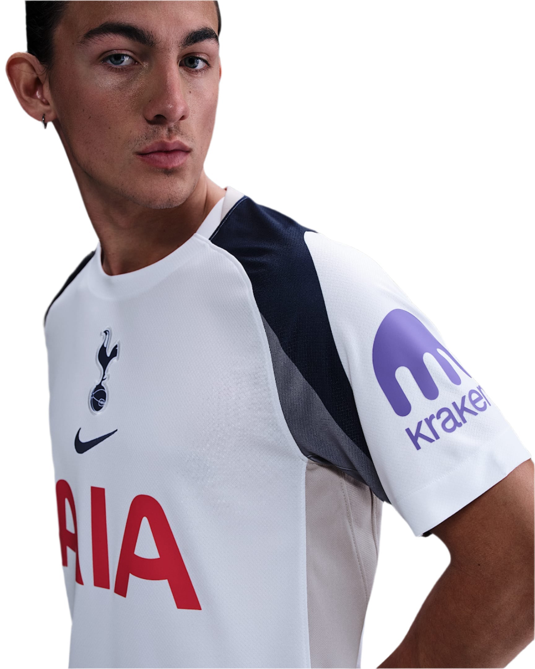 Nike Gray Tottenham Hotspurs Home Jersey w/ EPL + No Room For Racism Patch 25/26 (White/Iron/Binary Blue)
