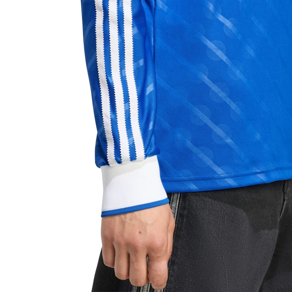 adidas Men's Real Madrid Vini Jr. Long Sleeve Third Jersey w/ Champions League Patches 25/26 (Blue/White)