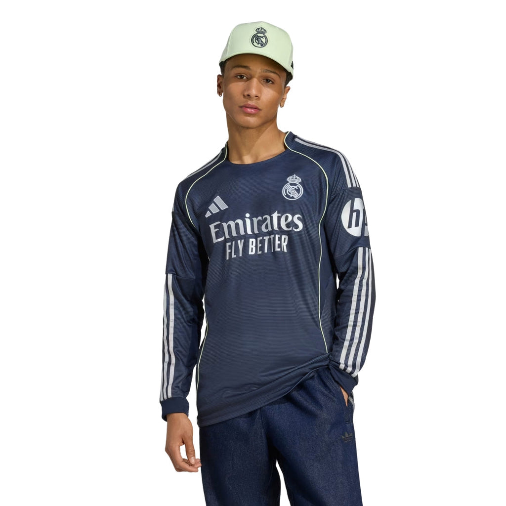 adidas Real Madrid Fran Garcia Long Sleeve Away Jersey w/ Champions League Patches 25/26 (Legend Ink)