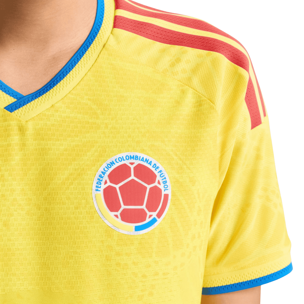 adidas Men's Quintero Colombia 2026 Authentic Home Jersey (Impact Yellow)