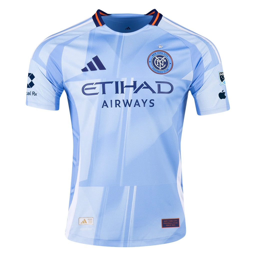 adidas Andres Perea New York City FC Authentic Home Jersey 25/26 w/ MLS Patches (Bahia Light Blue)